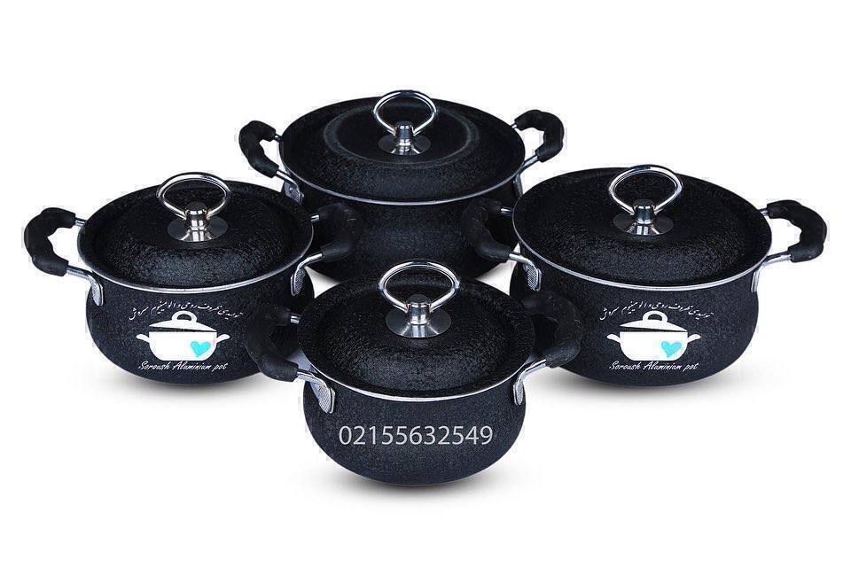  قابلمه رنگی خمره ای , قابلمه 4رقم خمره ای ,سرویس 4رقم قابلمه خمره ای , قابلمه رنگی روحی,قابلمه مشکی چروک 