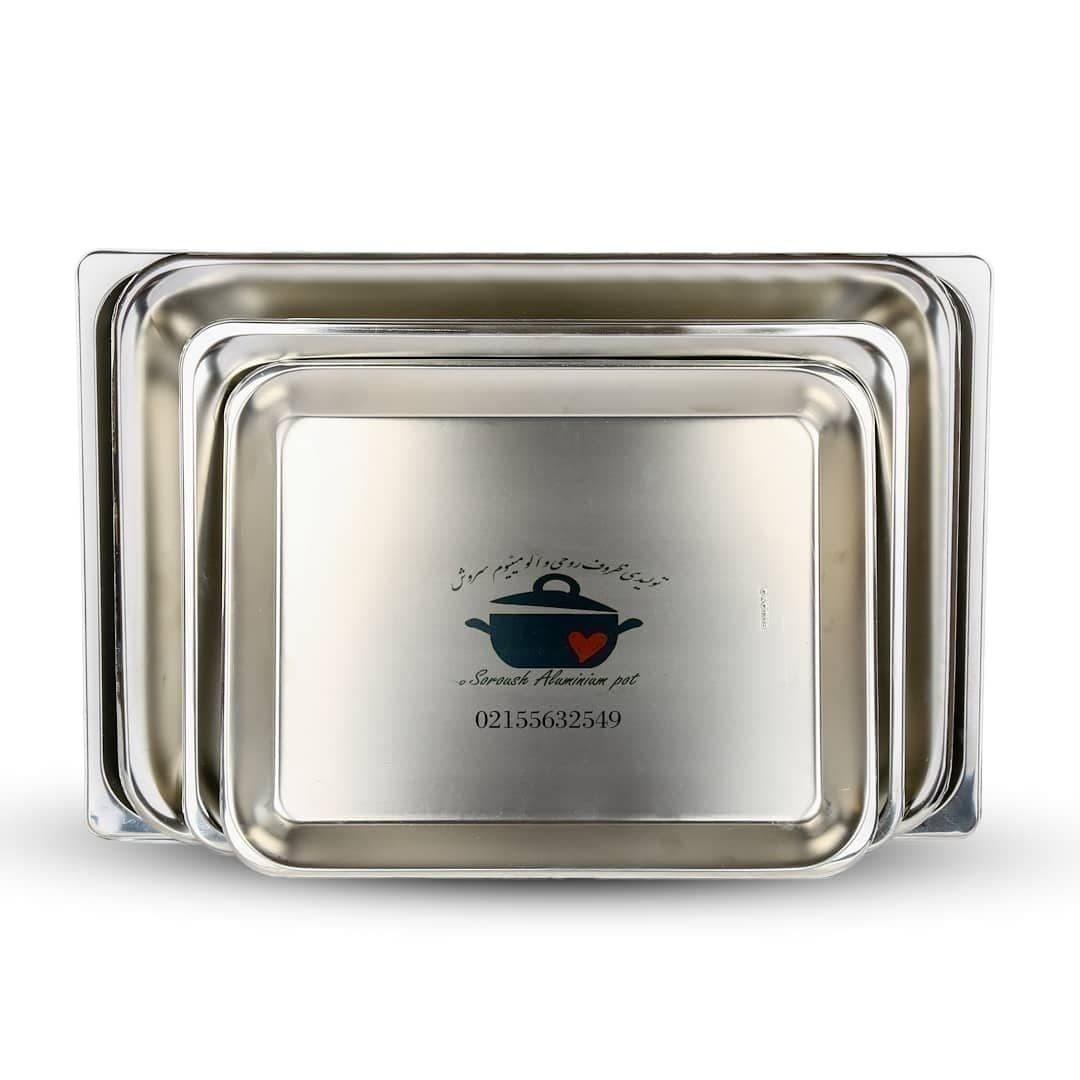  سینی های مستطیل استیل ساندویچی , سینی روحی , سینی استیل , سینی ساندویچی , سینی مستطیل ,استیل , روحی , آلومینیوم 