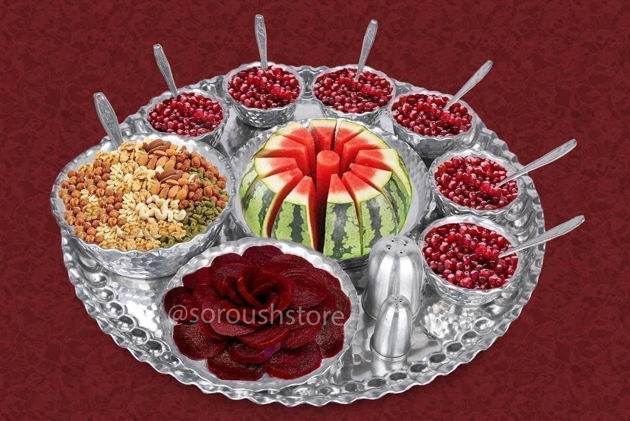 ست یلدا , یلدایی , کاسه روحی , کاسه , یلدا , هندونه , انار ,شب یلدا , لبو , قاشق , ست یلدا , اجیل ,